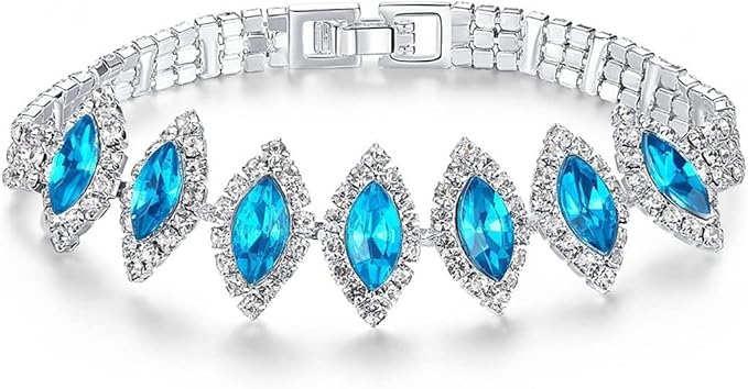 Pulsera de plata con cristales azules