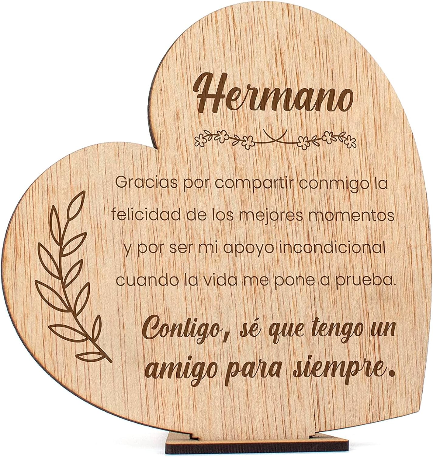 Tarjeta regalo de madera para hermano