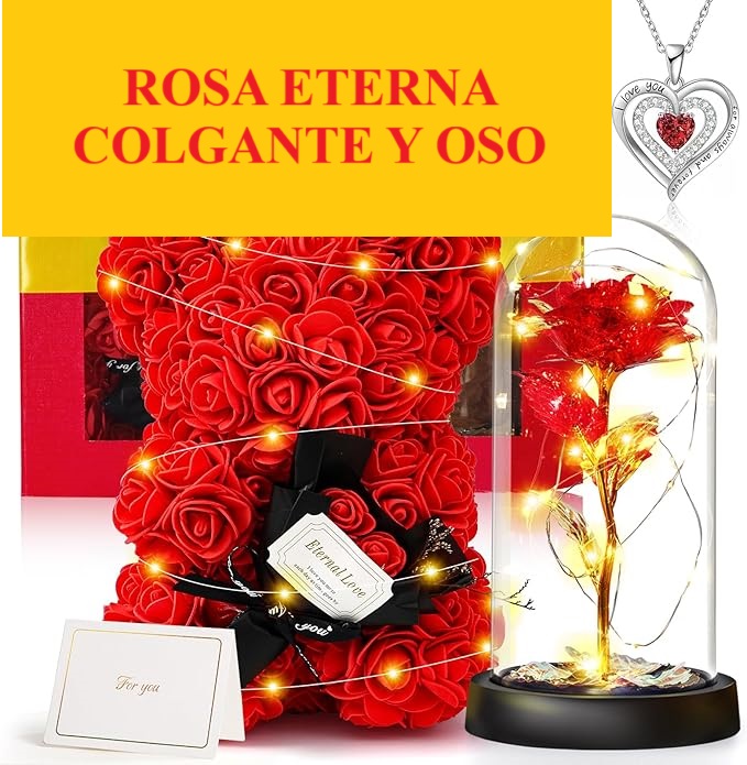 ROSA ETERNA CON COLGANTE