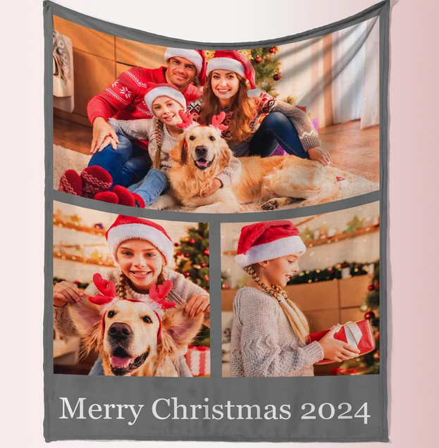 Manta personalizada con fotos navideñas