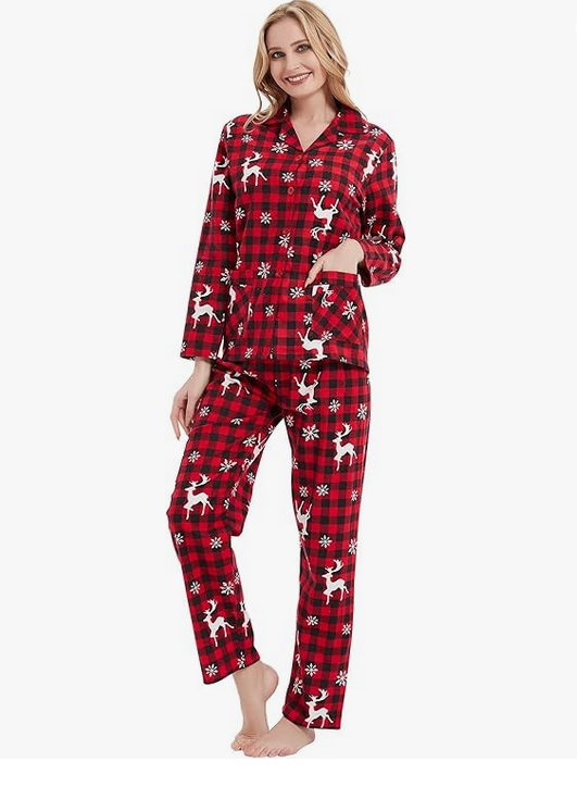 Pijama de algodón navideño para mujeres